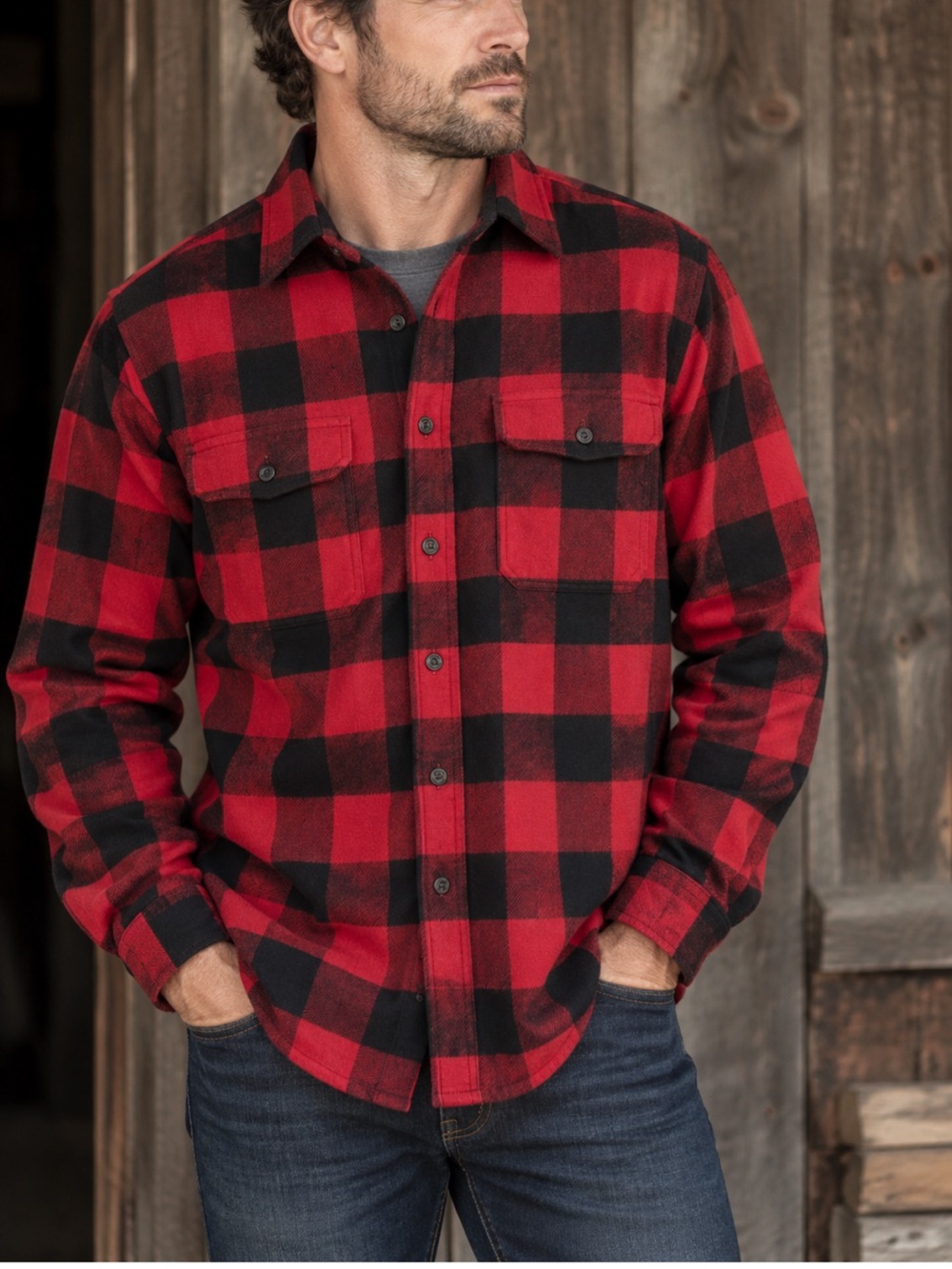 Woolrich Archive Buffalo Plaid Flannel Shirt Red Black Men’s XXL